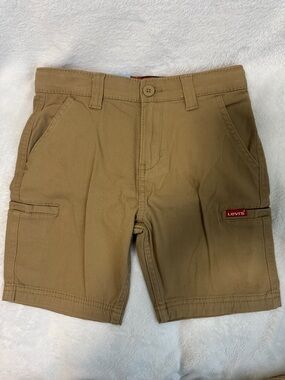 Levi's Tan Shorts with Red Waistband Logo